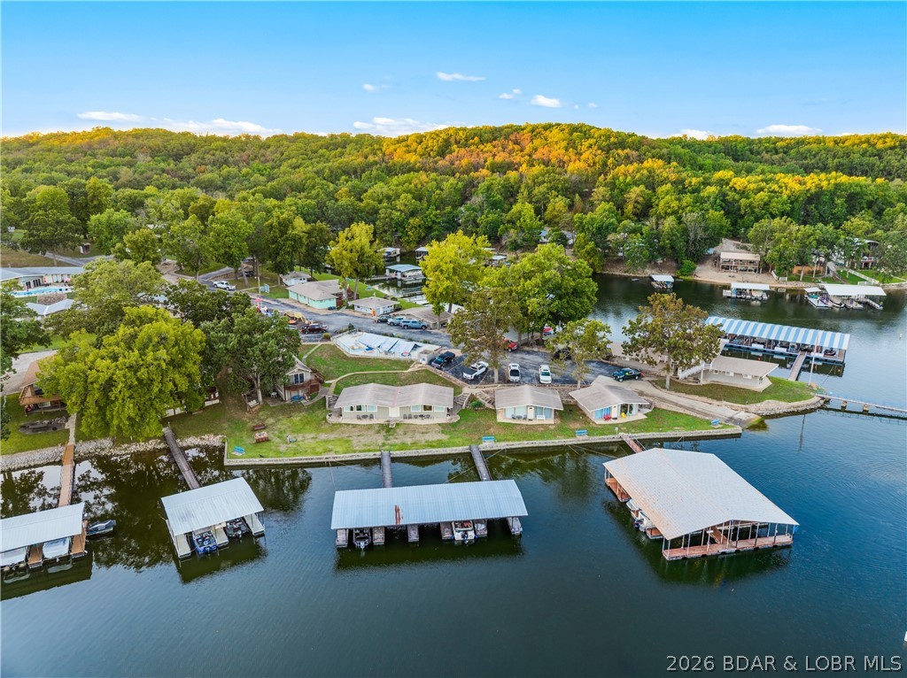 33303 Bass Point Road, Unit 14 Sunrise Beach, MO 65079 - Photo 32 of 34 Aerial View of Cabin & Dock Slip