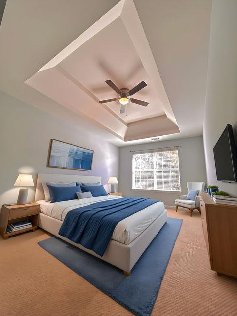 4350 Defoors Farm Trail Powder Springs, GA 30127 - Photo 21 of 47 a spacious bedroom with a bed and a flat screen tv