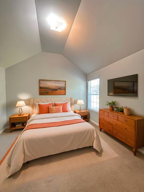 4350 Defoors Farm Trail Powder Springs, GA 30127 - Photo 28 of 47 a bedroom with a bed and a flat screen tv