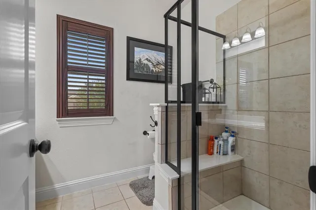 a bathroom with a shower