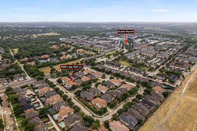 an aerial view of multiple house