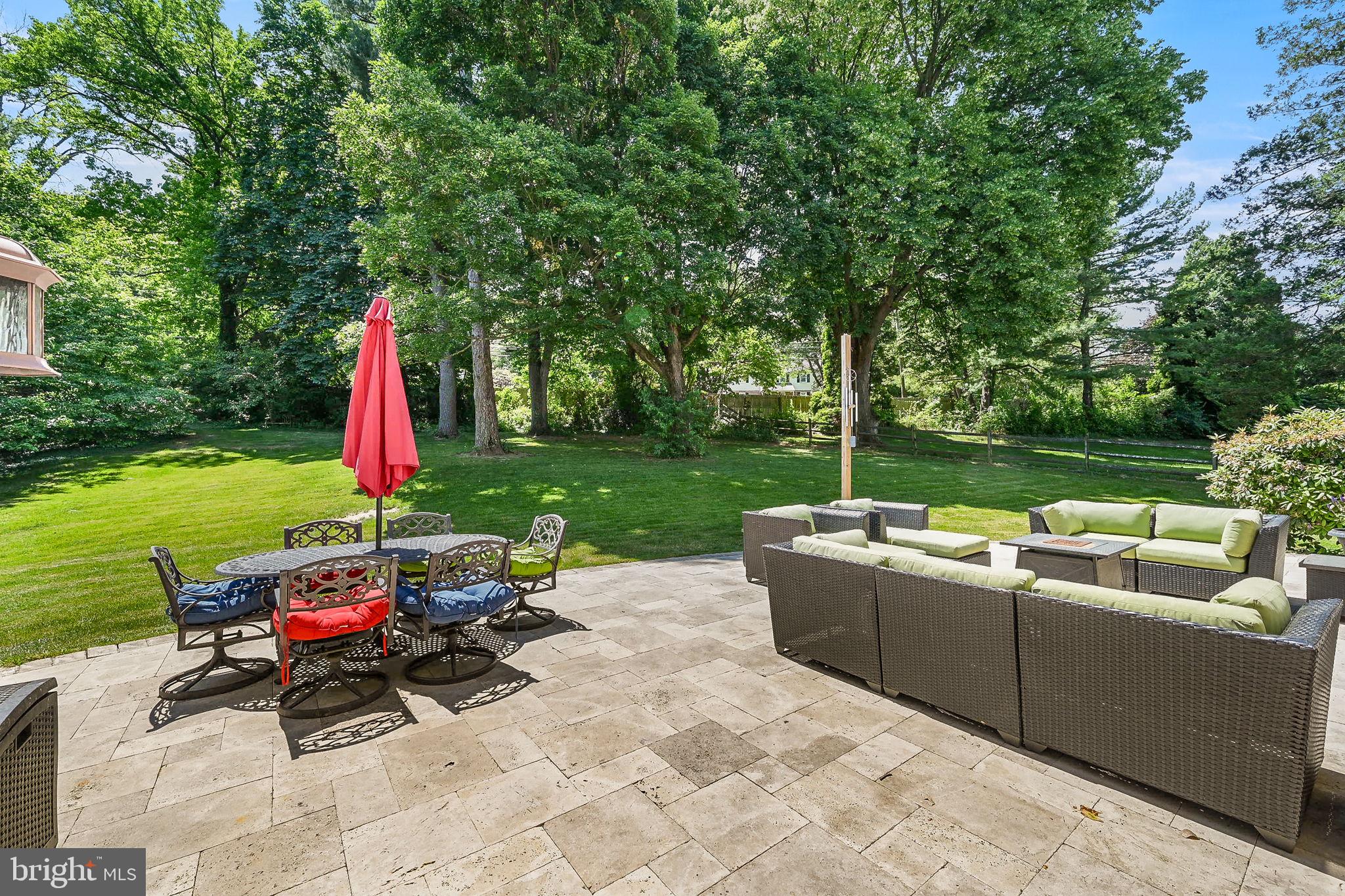 923 Copper Beech Lane Wayne, PA 19087 - Photo 13 of 45 Travertine Patio off Family Room & Kitchen