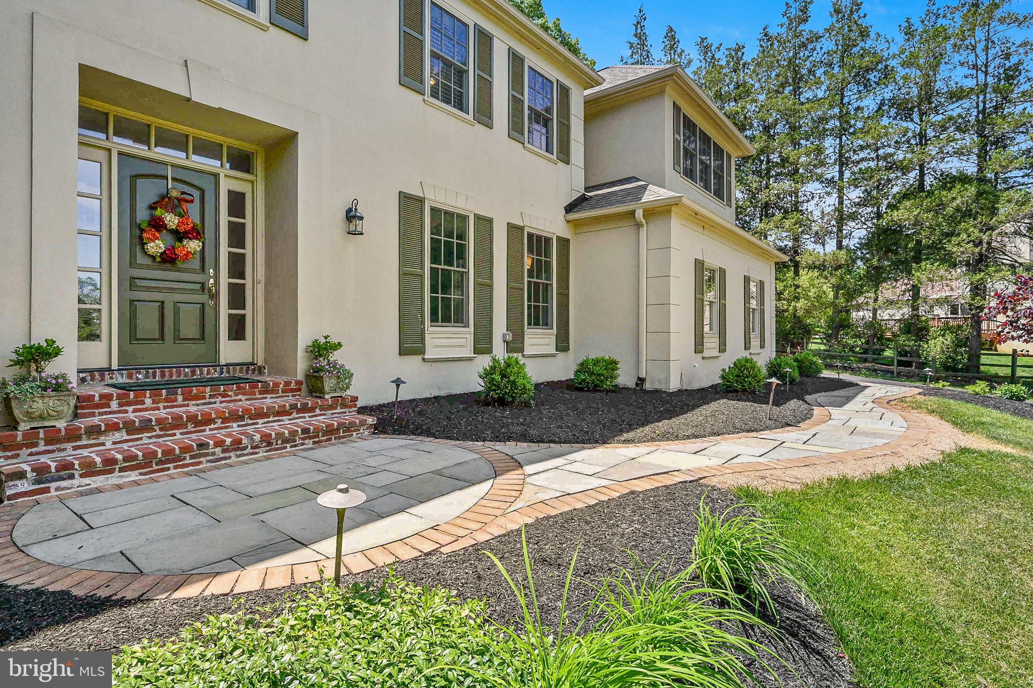 923 Copper Beech Lane Wayne, PA 19087 - Photo 3 of 45 Brick and slate walkway leads to front entry