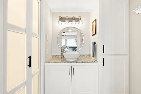 a view of a hallway with front door