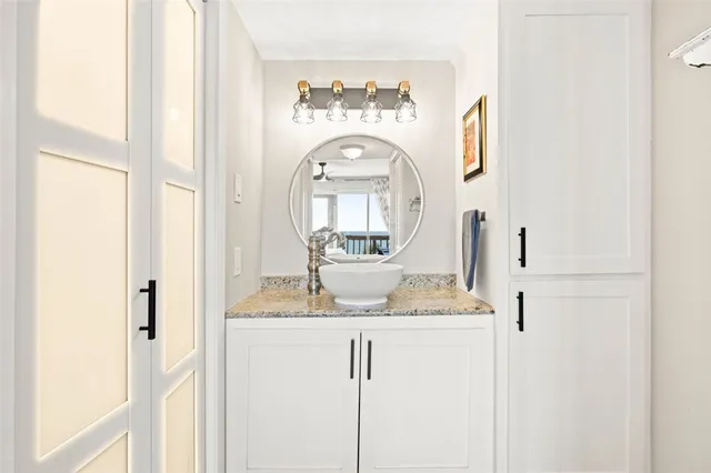 a view of a hallway with front door