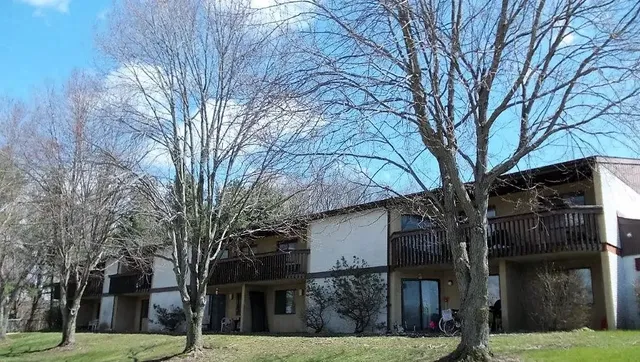 a view of a house with a tree in front