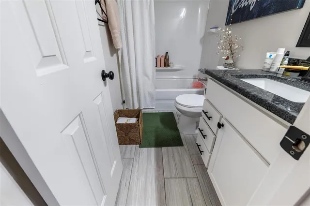 a bathroom with a sink a toilet and a shower