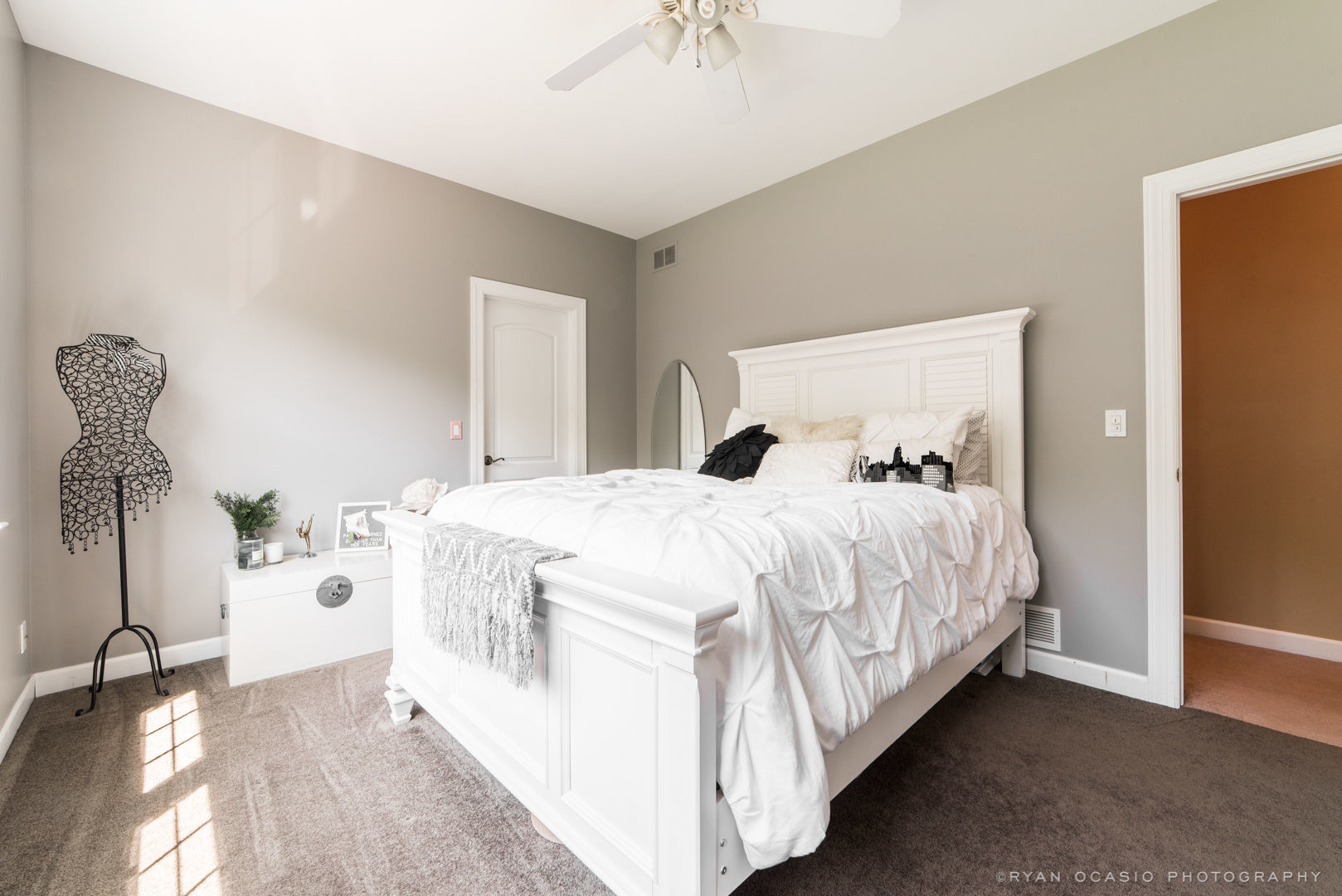 7N607 Stevens Road St. Charles, IL 60175 - Photo 29 of 37 a bed room with a bed and a chandelier