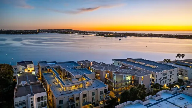 a city view with water view