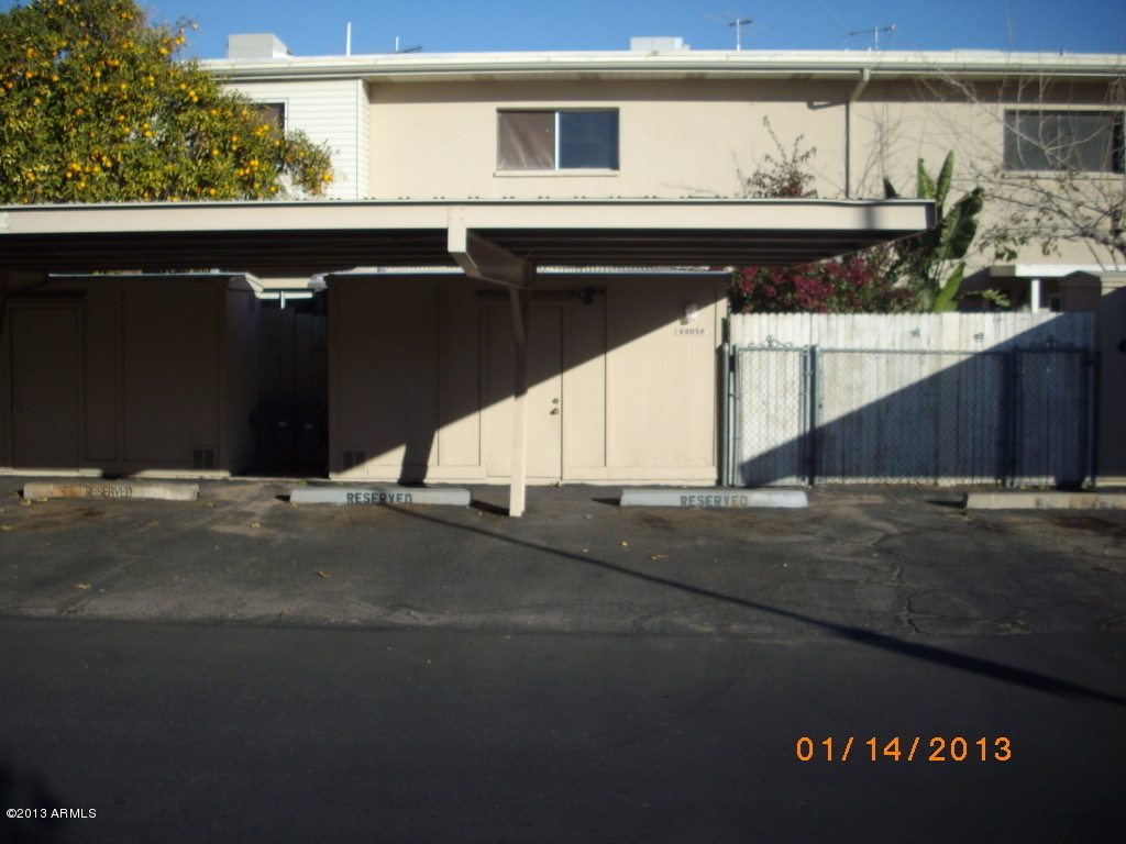 6905 East Osborn Road, Unit F Scottsdale, AZ 85251 - Photo 19 of 19 Rear view & covered parking