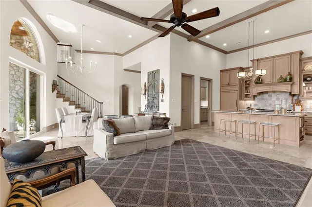 a living room with furniture