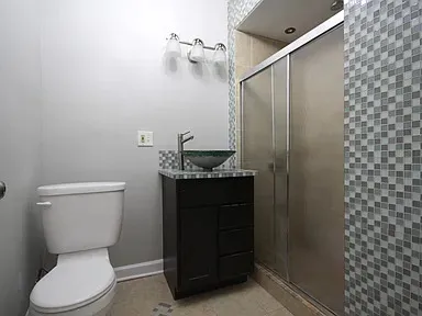 a bathroom with a shower