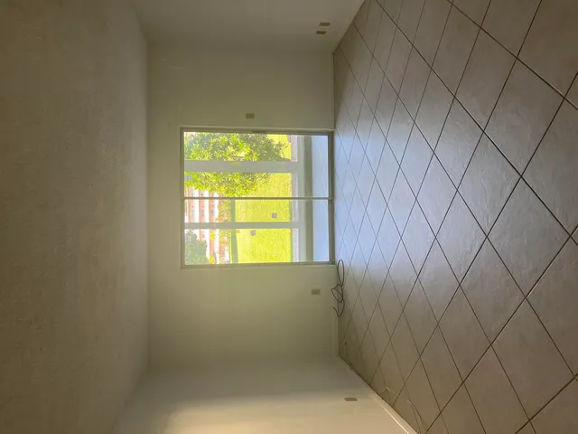 a bathroom with a window