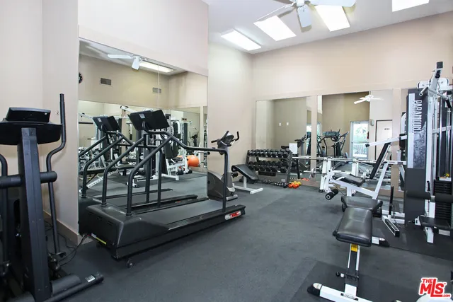 a view of a balcony with double vanity