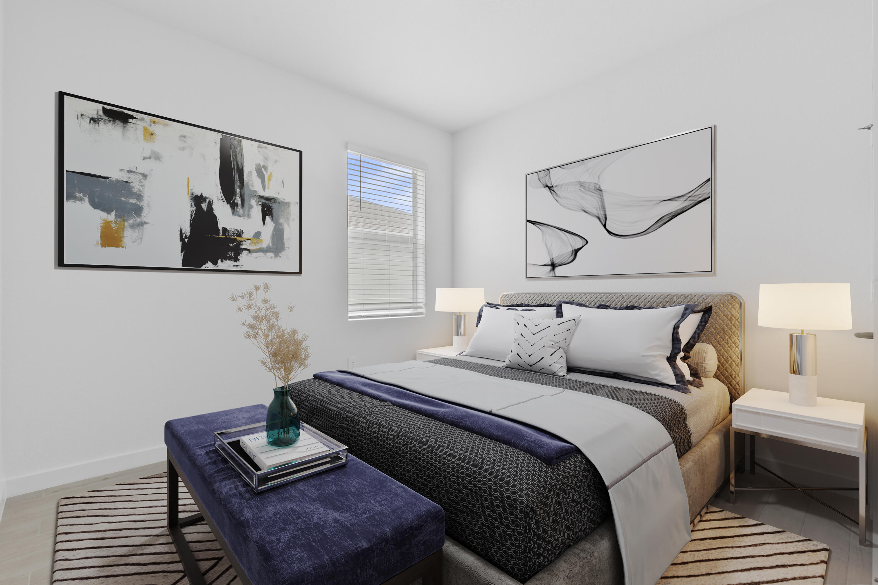 5880 Southeast Sky Blue Circle Stuart, FL 34997 - Photo 24 of 48 a bedroom with bed painting on the wall and a window