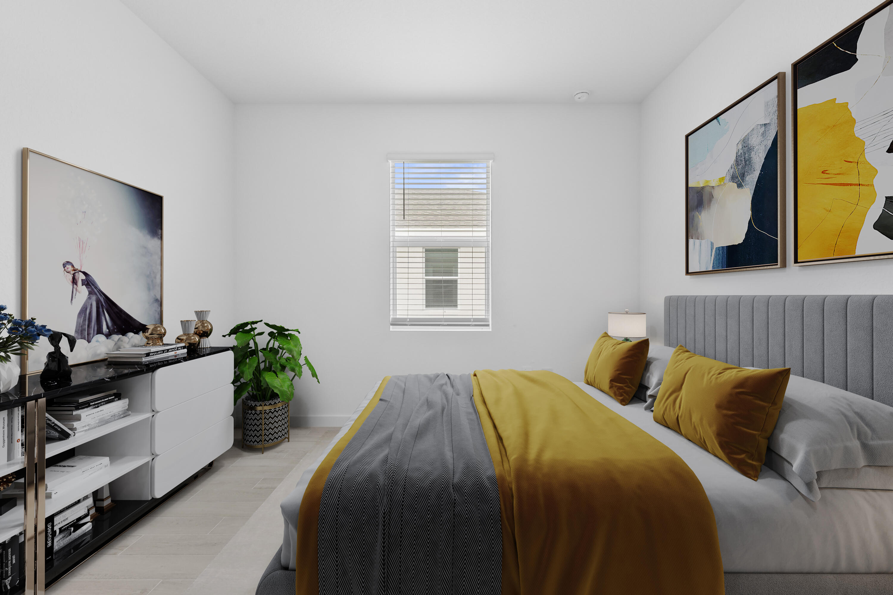 5880 Southeast Sky Blue Circle Stuart, FL 34997 - Photo 26 of 48 a bedroom with a bed and a potted plant