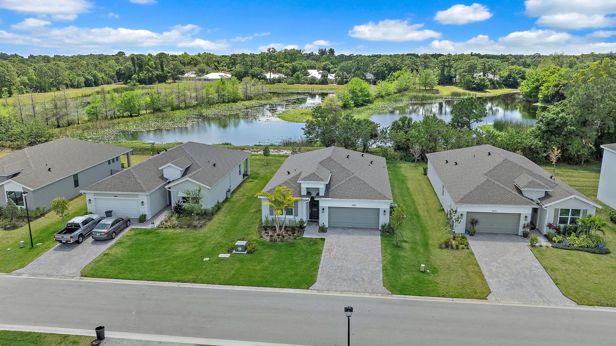 5880 Southeast Sky Blue Circle Stuart, FL 34997 - Photo 35 of 48 Aerial of Front and Preserve Behind