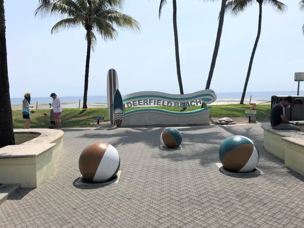 a ocean view with seating space