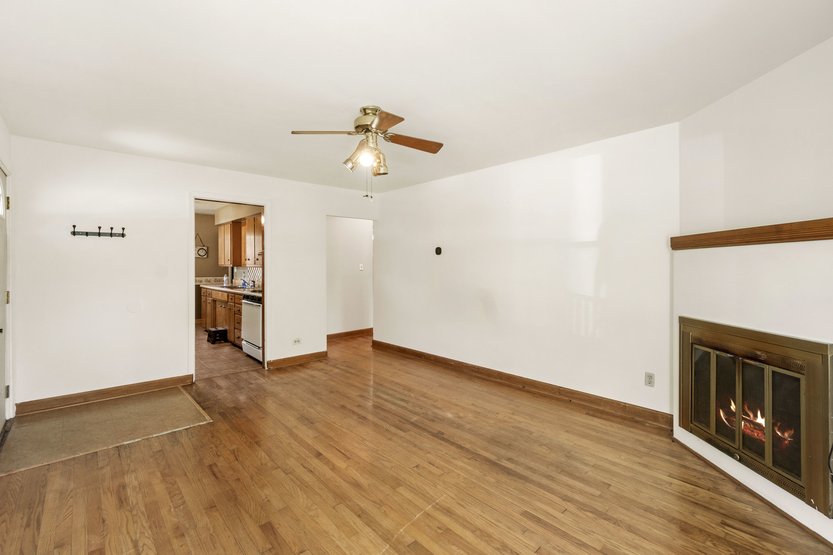1548 South 5th Avenue Kankakee, IL 60901 - Photo 5 of 18 a view of a livingroom with wooden floor and a fireplace