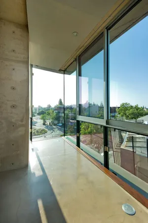 swimming pool view from a balcony