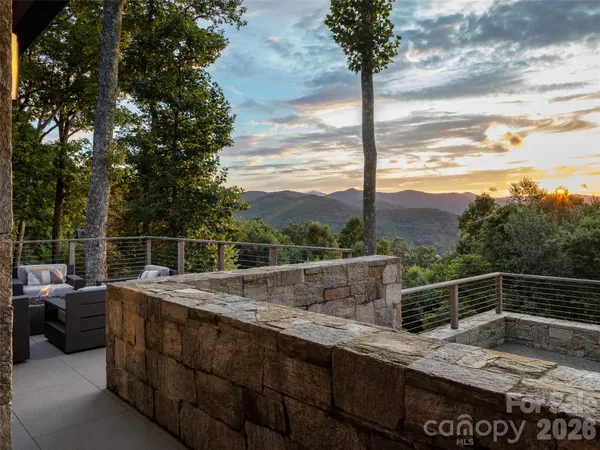 a view of outdoor space with garden and trees