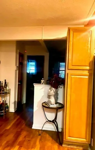 a view of a cafe with sitting area