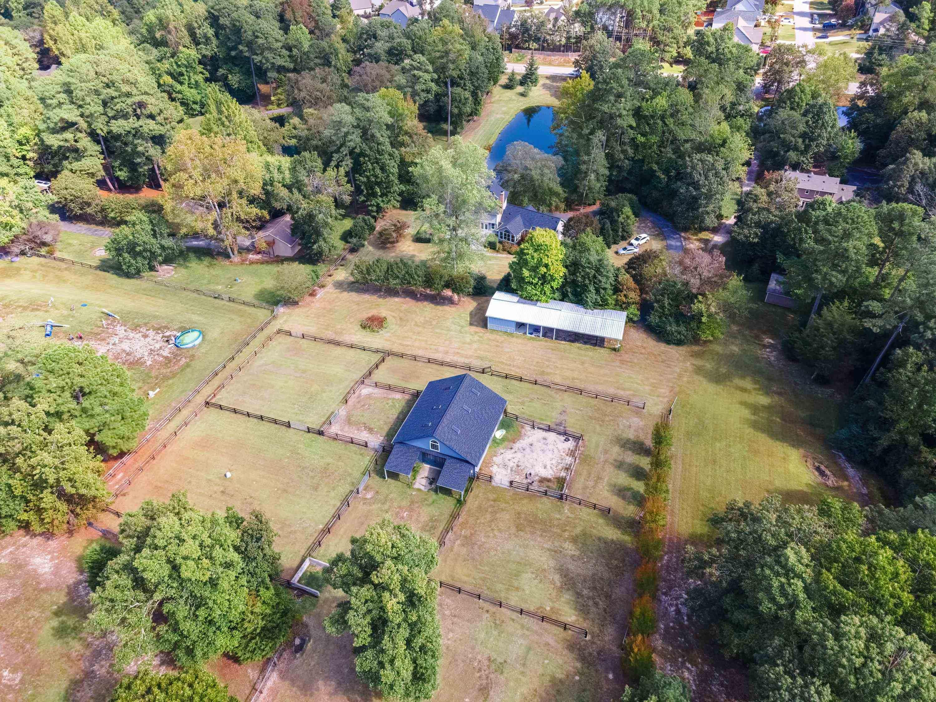 3509 Old Milburnie Road Raleigh, NC 27616 - Photo 67 of 74 an aerial view of a house with yard swimming pool and outdoor seating