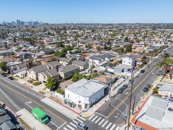 an aerial view of a city