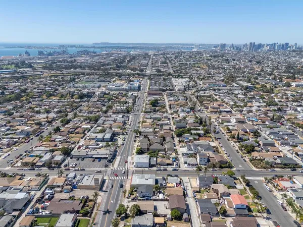 an aerial view of multiple house