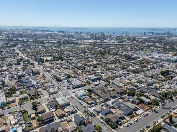 an aerial view of a city with lots of residential buildings