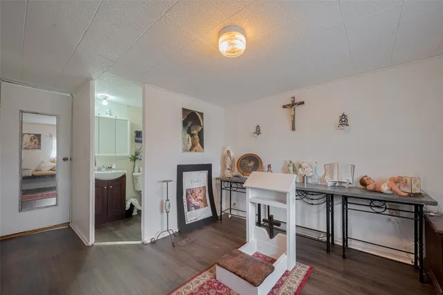 a workspace with furniture and window