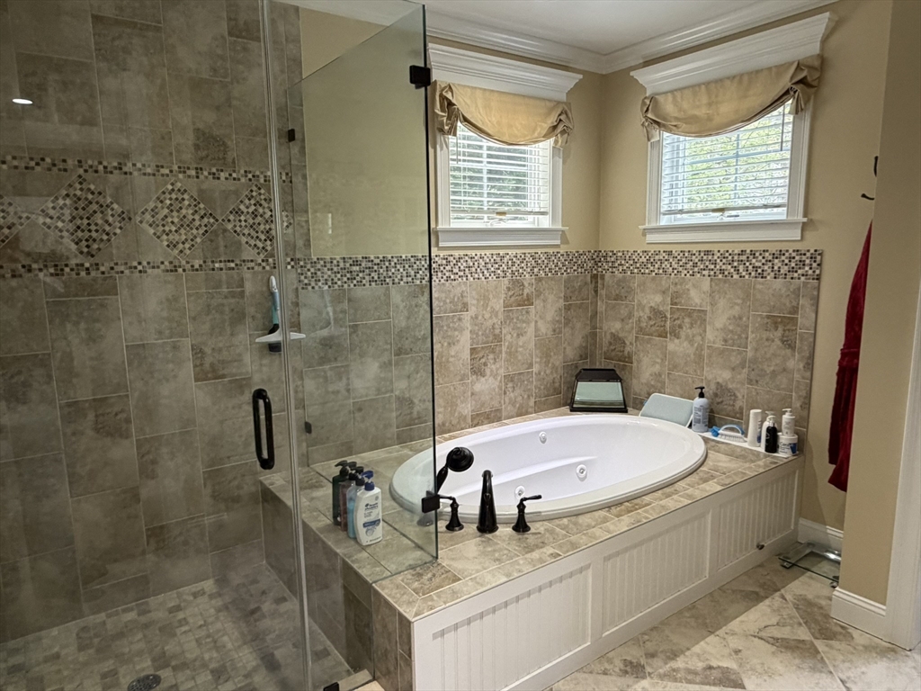 4 Tamarack Lane Sandwich, MA 02563 - Photo 19 of 42 a bathroom with a granite countertop sink a toilet and shower