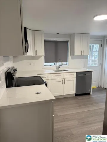 a kitchen with a stove a sink and a refrigerator