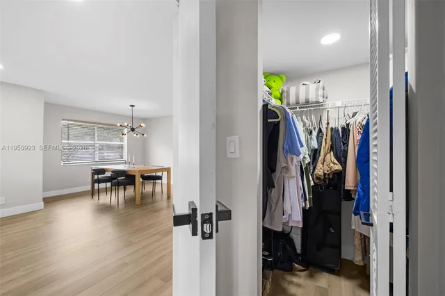 a view of a walk in closet