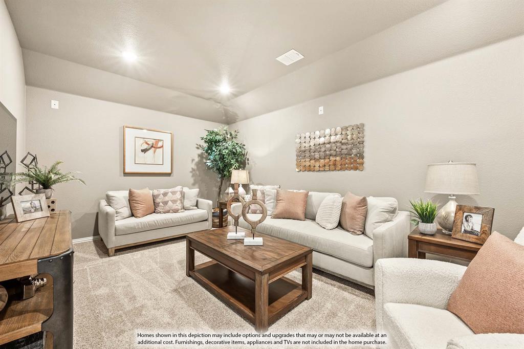 3433 Nightingale Lane Midlothian, TX 76065 - Photo 33 of 40 a living room with furniture a rug and a potted plant