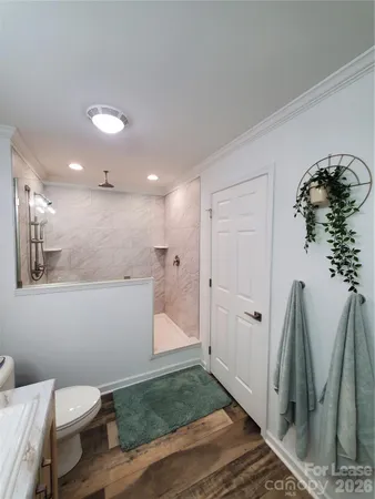 a bathroom with a sink a toilet and vanity