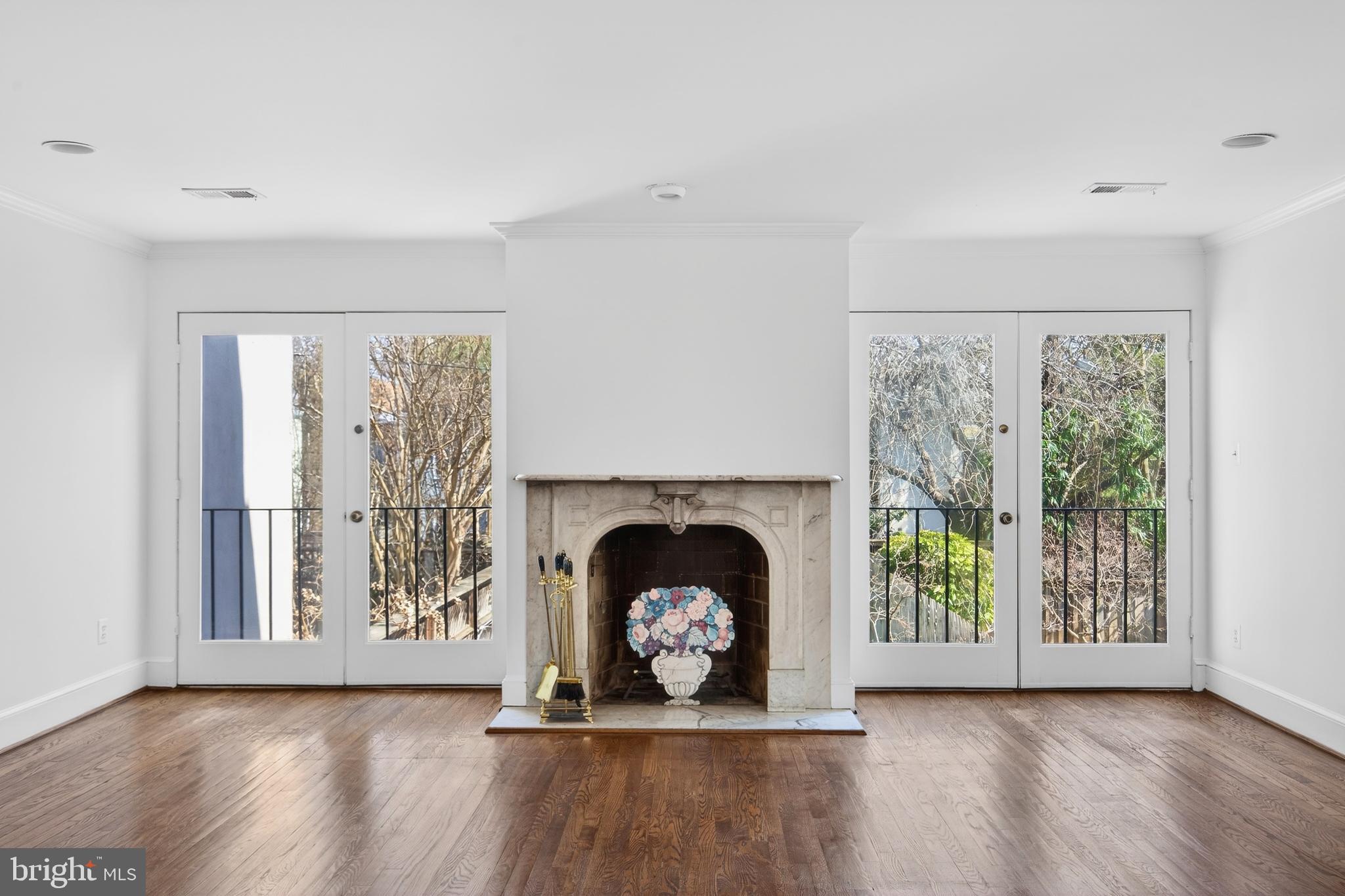 306 9th Street Southeast Washington, DC 20003 - Photo 26 of 50 a living room with a fireplace and a floor to ceiling window