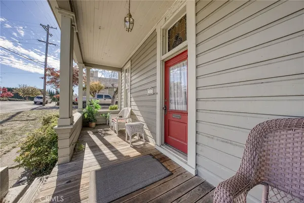 a house view with a seating space