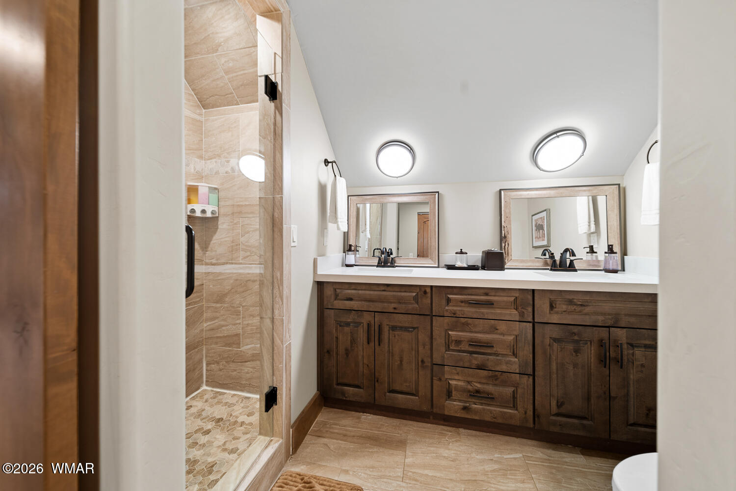 3360 West Blazingstar Road Show Low, AZ 85901 - Photo 52 of 71 a bathroom with a double vanity sink and a mirror