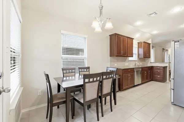 a view of kitchen with breakfast area