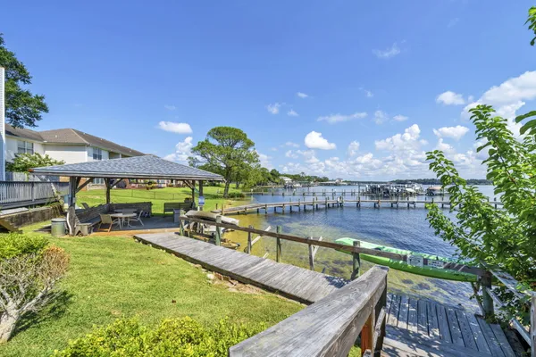 a view of a lake and outdoor space