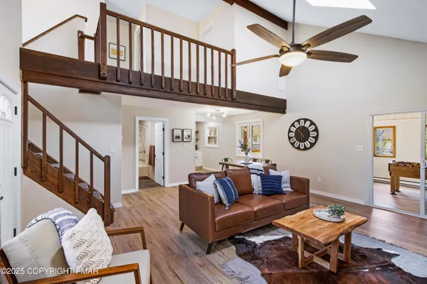 a living room with furniture