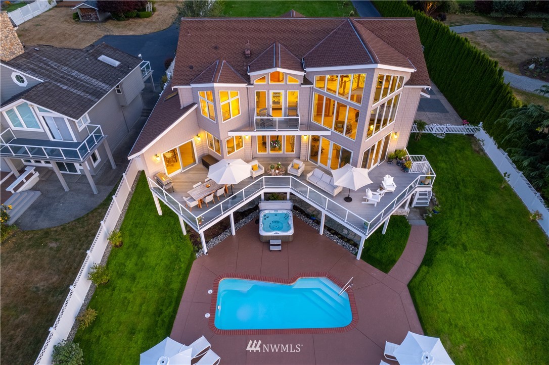 4844 G Loop Bow, WA 98232 - Photo 3 of 40 an aerial view of a house with swimming pool