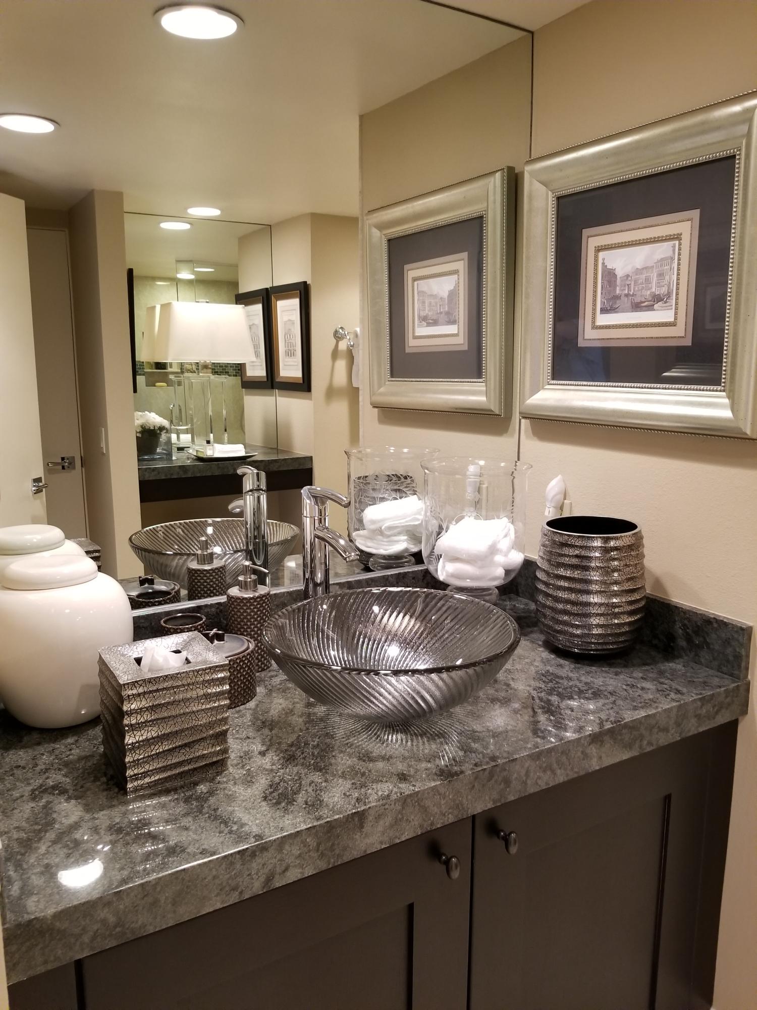 45735 Juniper Circle, Unit 522 Palm Desert, CA 92260 - Photo 20 of 53 a kitchen with sink and view of living room