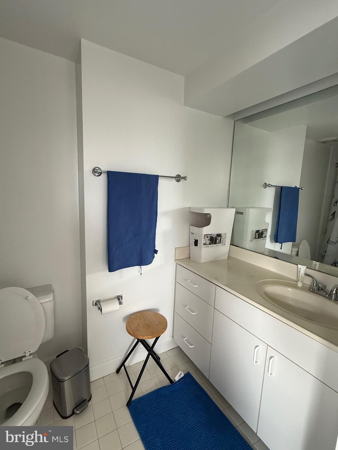 1801 Calvert Street Northwest, Unit 401 Washington, DC 20009 - Photo 14 of 23 a bathroom with a sink toilet a mirror and vanity