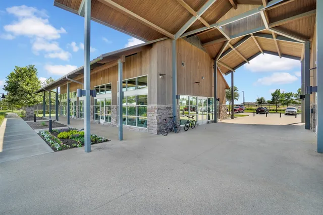 a view of porch with a tv