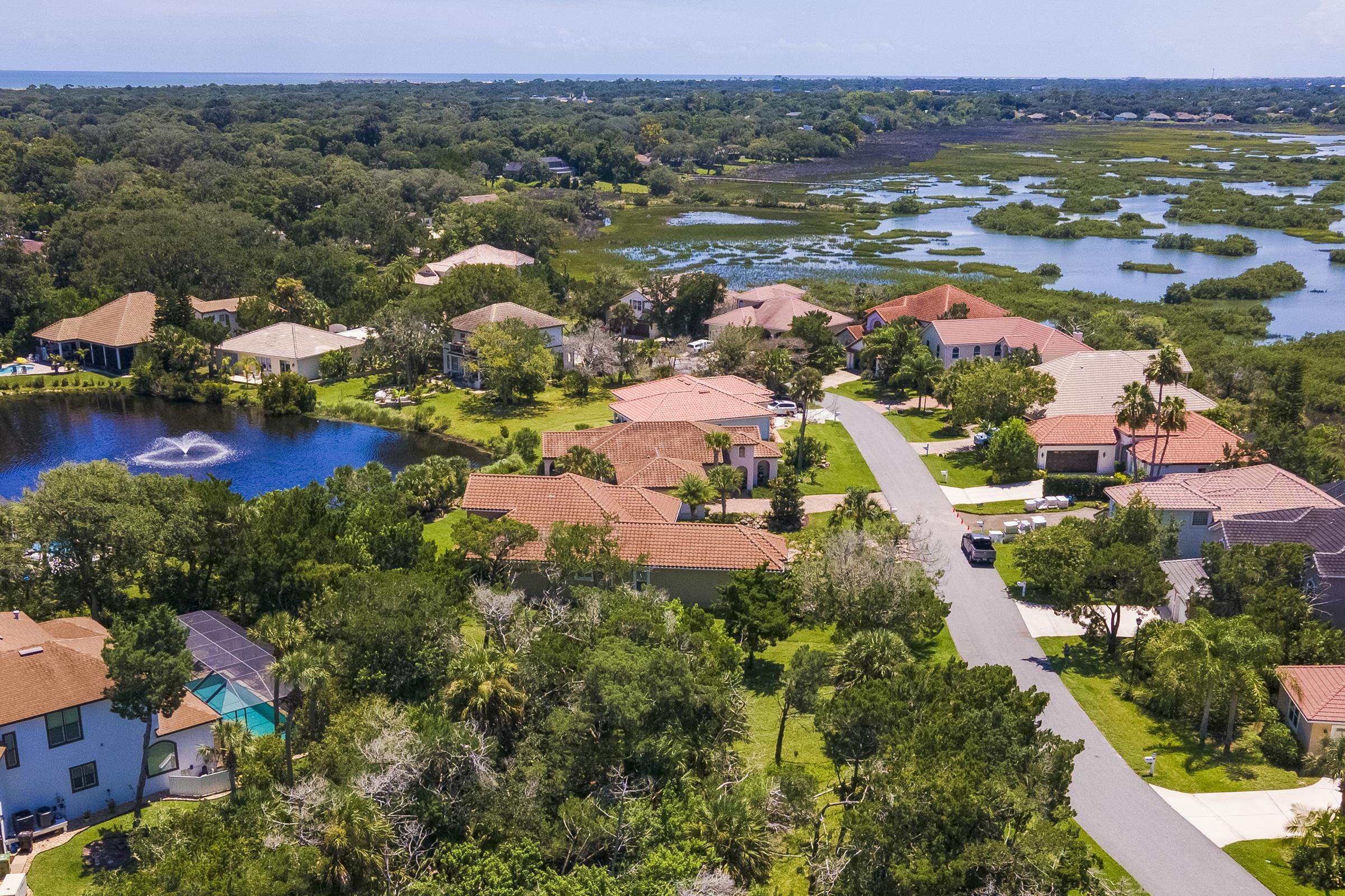 113 Spoonbill Point Court St. Augustine, FL 32080 - Photo 17 of 52 an aerial view of residential houses with outdoor space and river