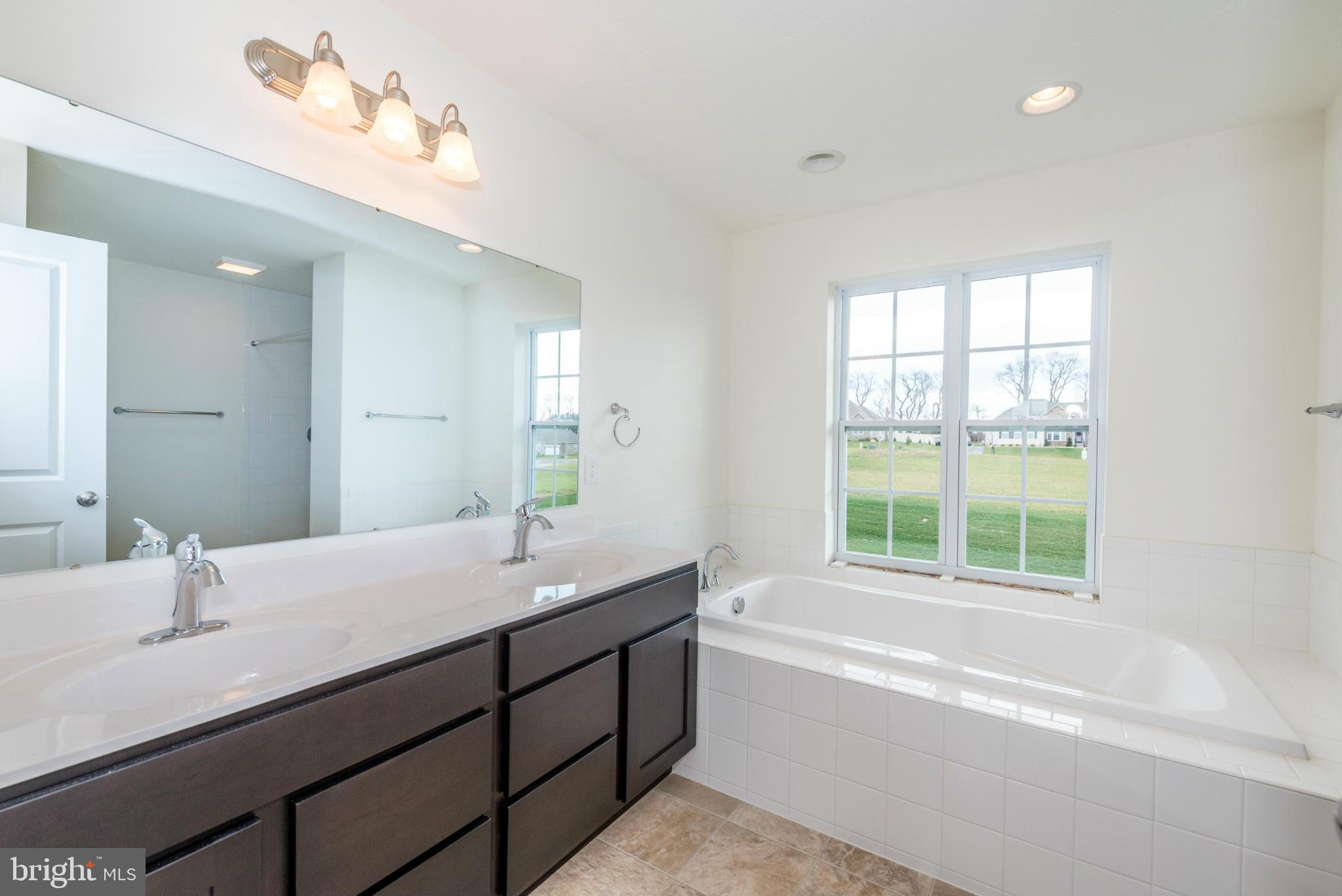 1194 Bair Road, Unit 39 Hanover, PA 17331 - Photo 9 of 12 a bathroom with a tub double vanity sink and mirror