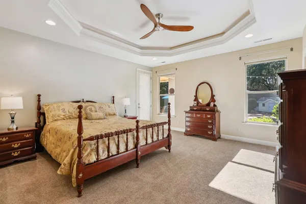a bed room with a bed and a walk in closet