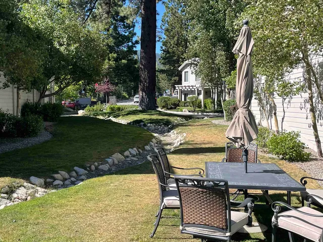 a view of a lake with a mountain in the background
